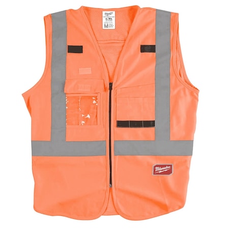 Milwaukee Tool MilwaukeeÂ® Hi-Vis Orange Safety Vest, Size L/XL (CSA) 48-73-5072